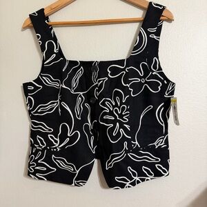 Mango Black and White Patterned Vest